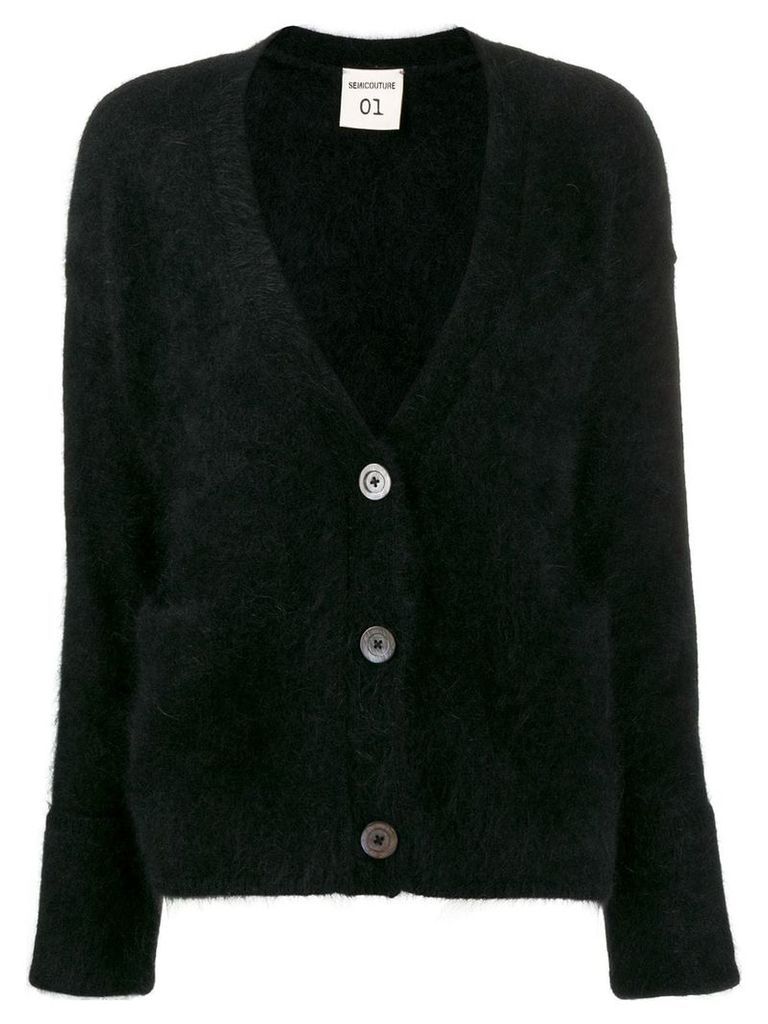 Semicouture oversized knitted cardigan - Black