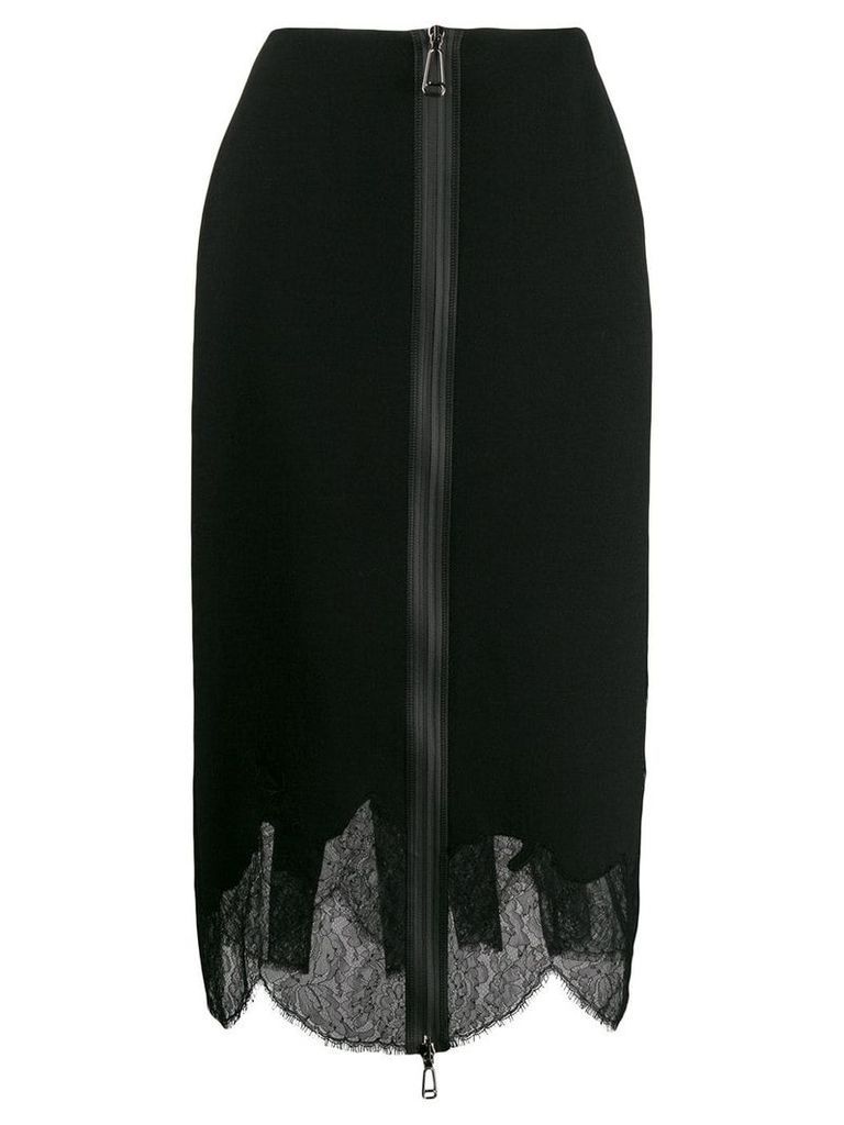 Fendi layered zip pencil skirt - Black
