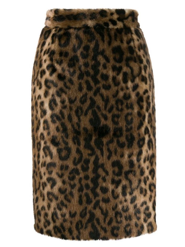 Nº21 leopard pattern skirt - Brown