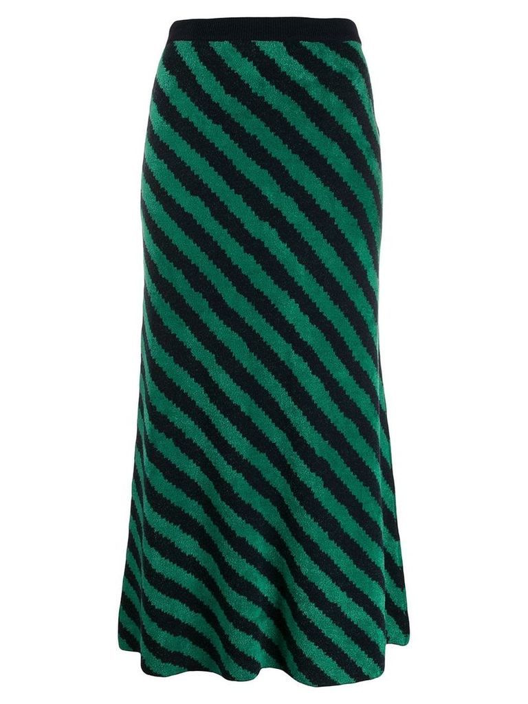 Christian Wijnants long striped skirt - Green