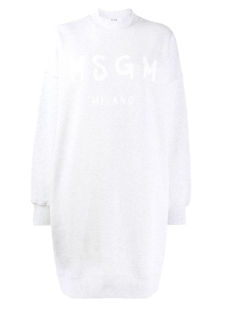 MSGM logo jumper dress - Grey
