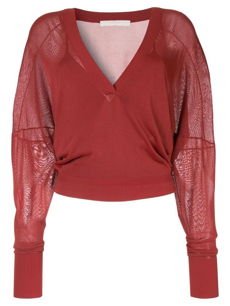 Dion Lee interlocks double knitted top - Red