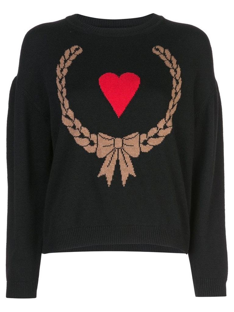 Boutique Moschino heart intarsia jumper - Black