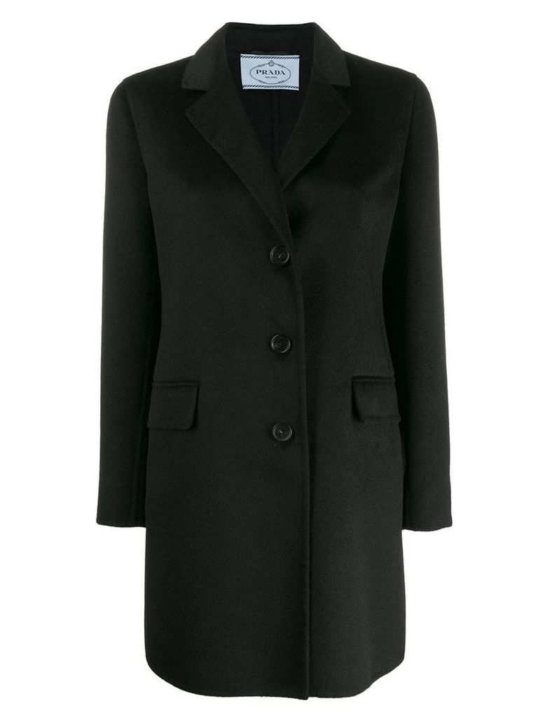 Prada classic single breasted coat - Black