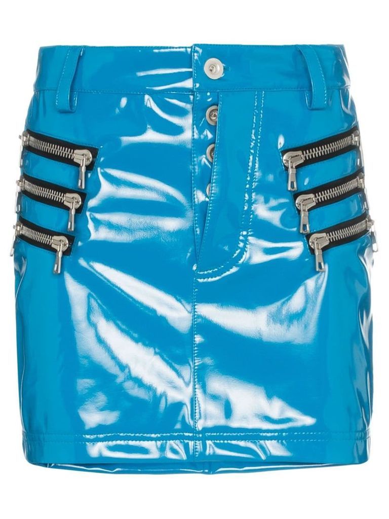 UNRAVEL PROJECT zip-pocket mini skirt - Blue