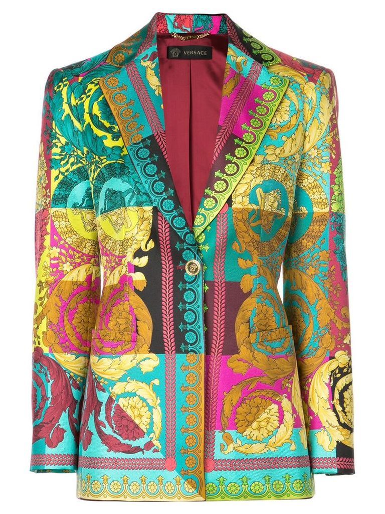 Versace multicoloured signature print blazer