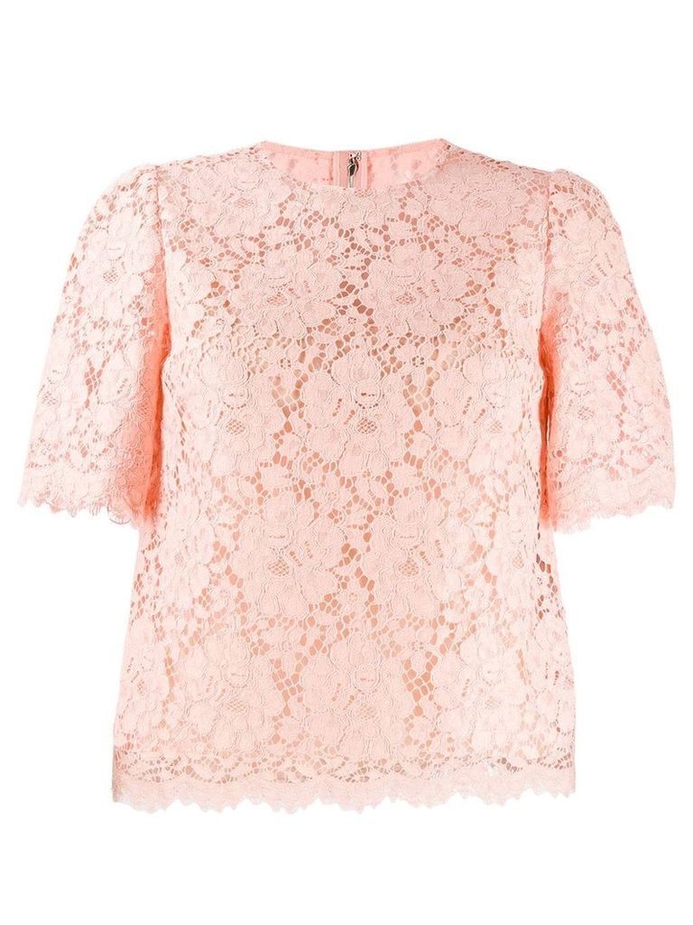 Dolce & Gabbana scalloped lace blouse - PINK