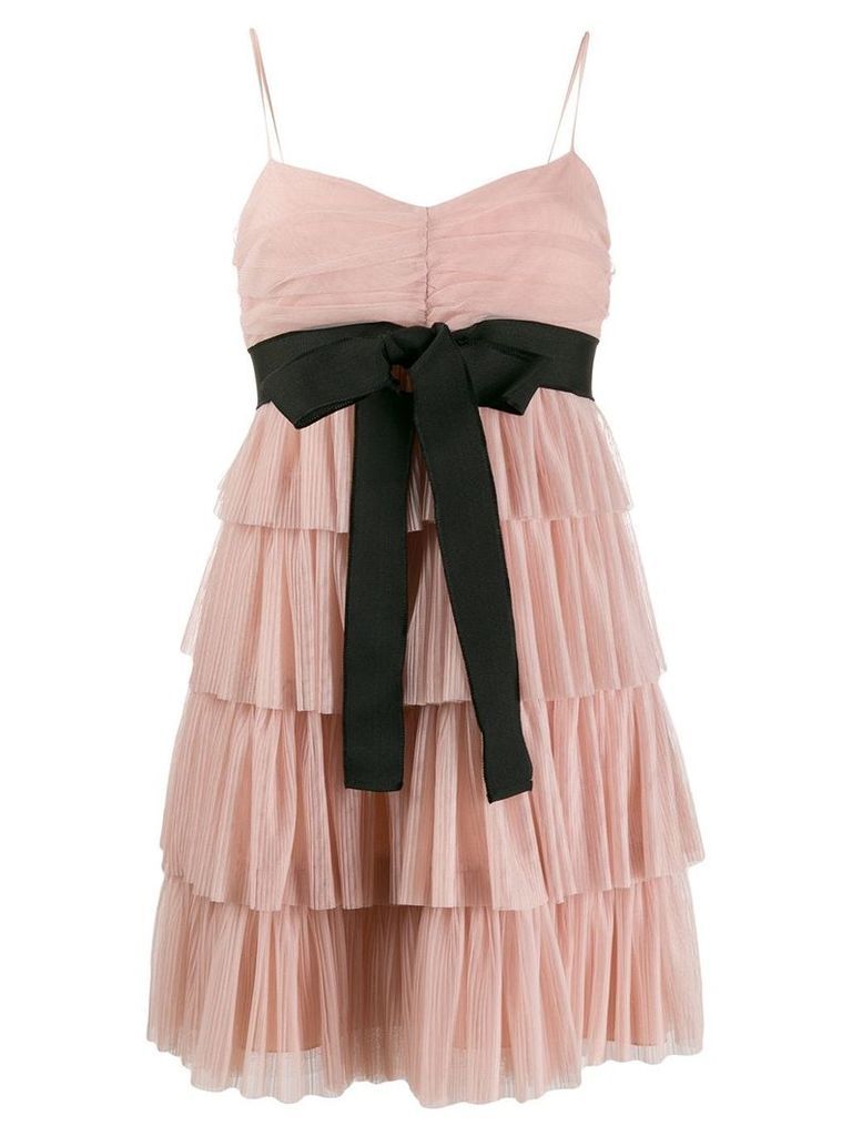 RedValentino tulle tiered mini dress - NEUTRALS