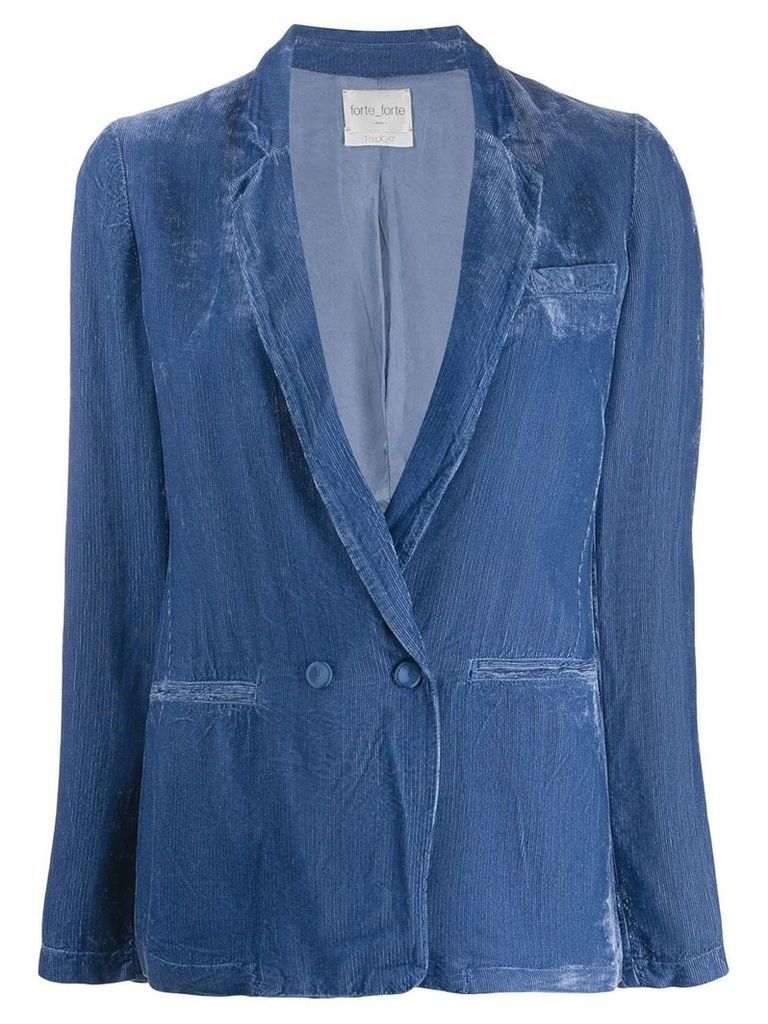 Forte Forte ribbed double-breasted blazer - Blue