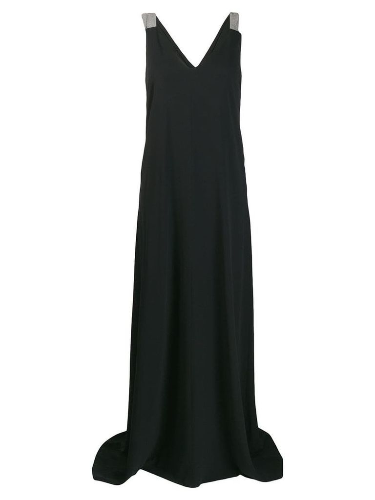 Brunello Cucinelli sleeveless flared maxi dress - Black