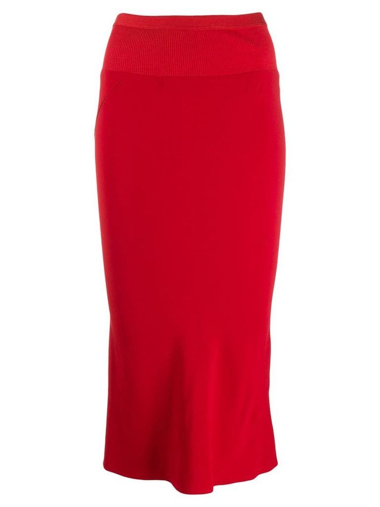 Rick Owens ribbed fitted skirt - Red