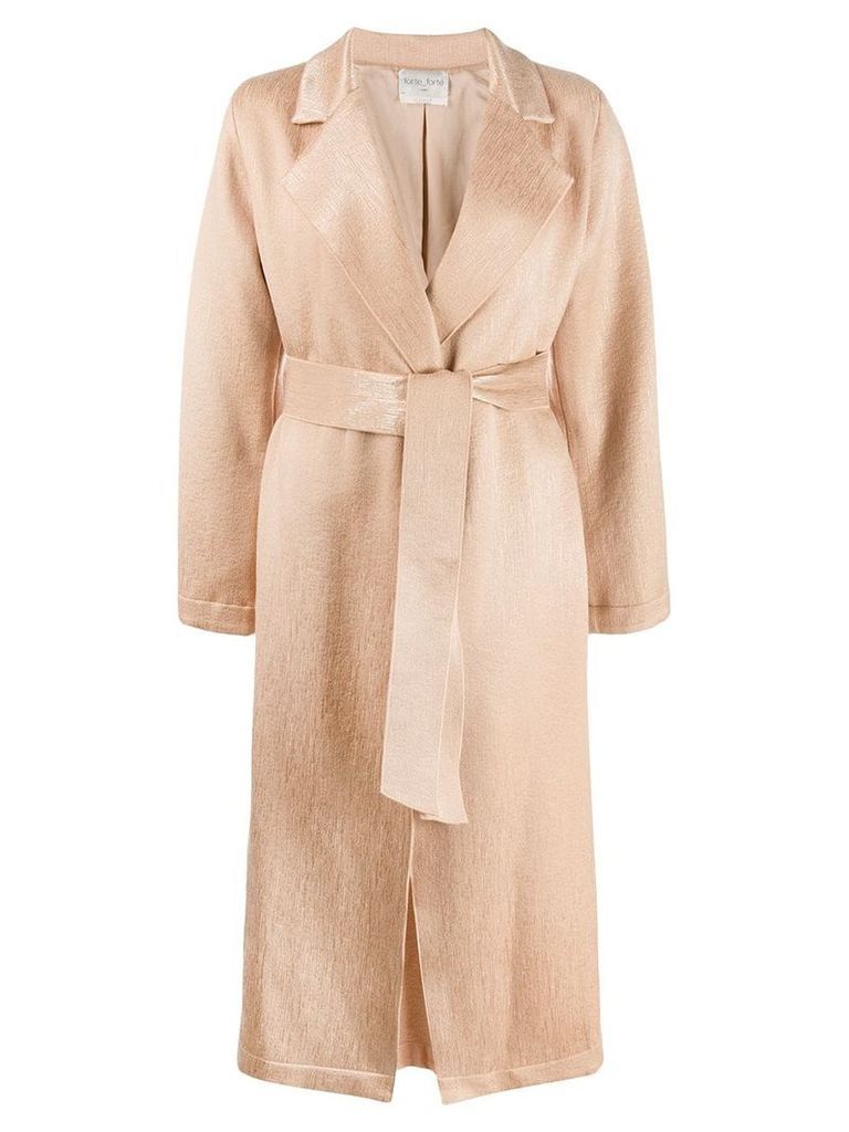 Forte Forte belted wrap coat - NEUTRALS