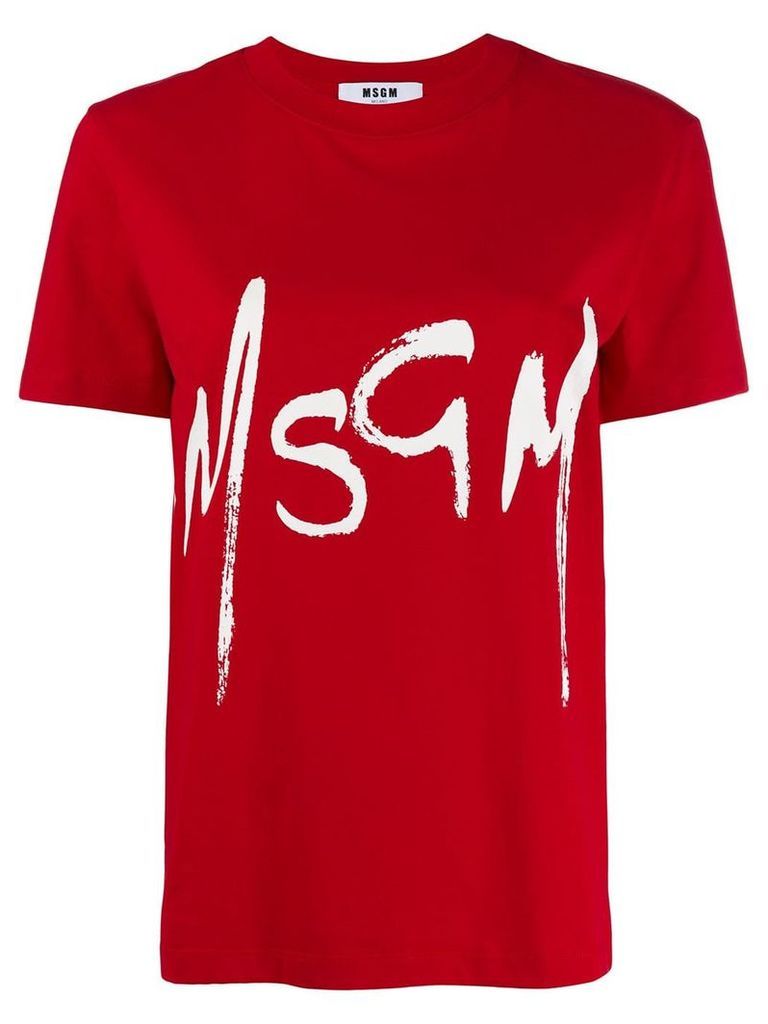 MSGM printed logo T-shirt - Red