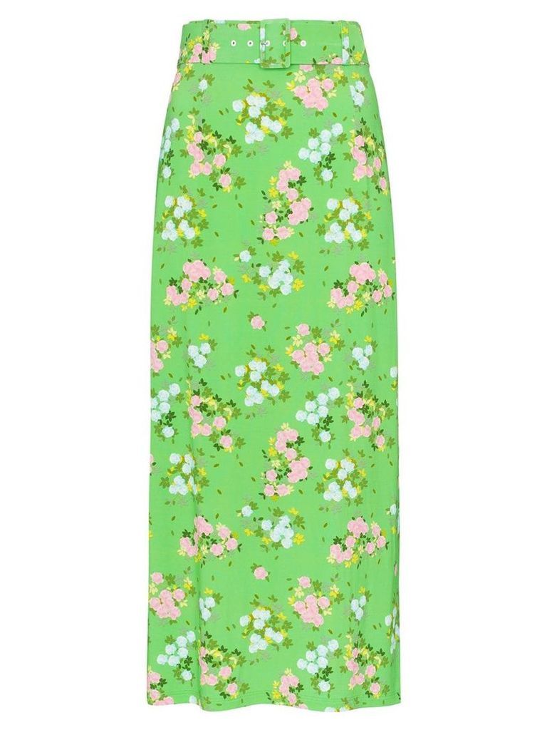 Bernadette Small Roses print midi skirt - Green