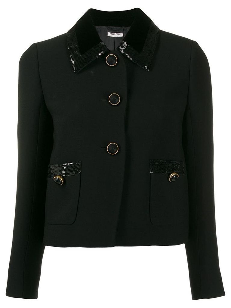Miu Miu sequin embellished jacket - Black
