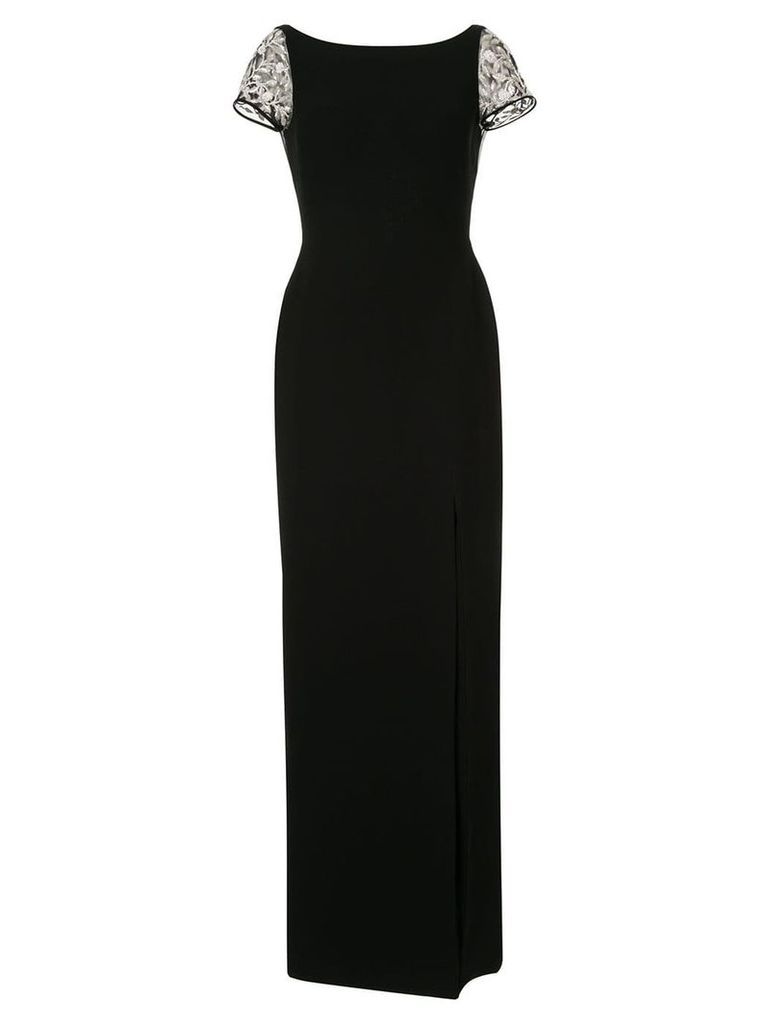 Saiid Kobeisy beaded sleeve evening dress - Black