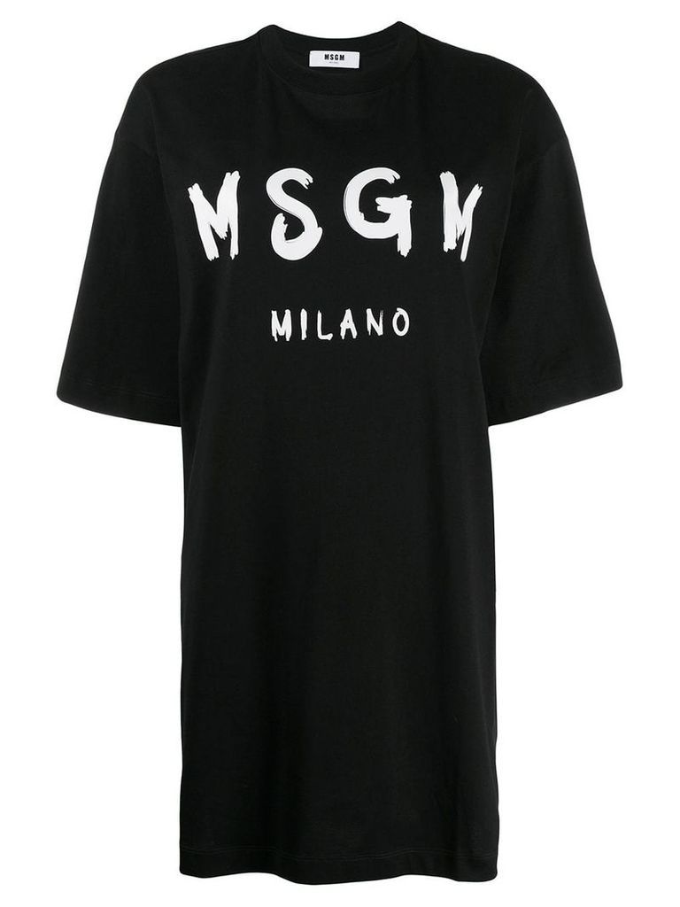 MSGM printed logo T-shirt dress - Black