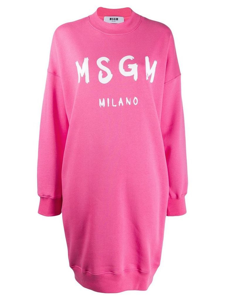 MSGM logo print sweater dress - PINK