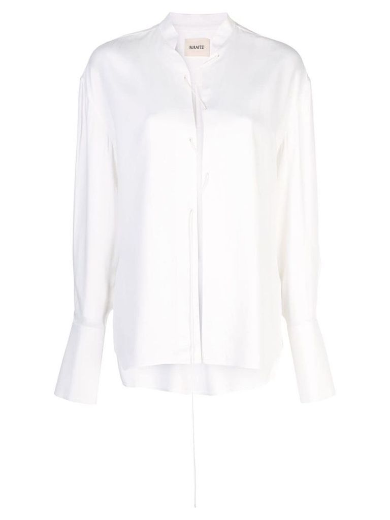 Khaite lace-up front blouse - White
