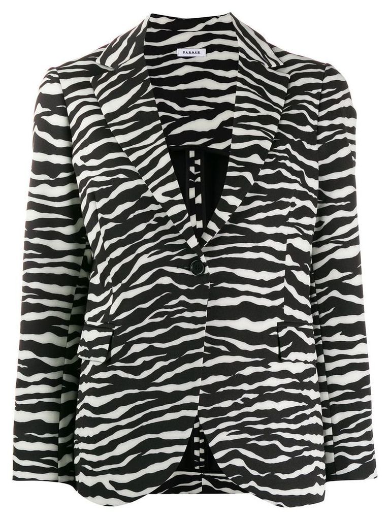 P.A.R.O.S.H. zebra print blazer - Black