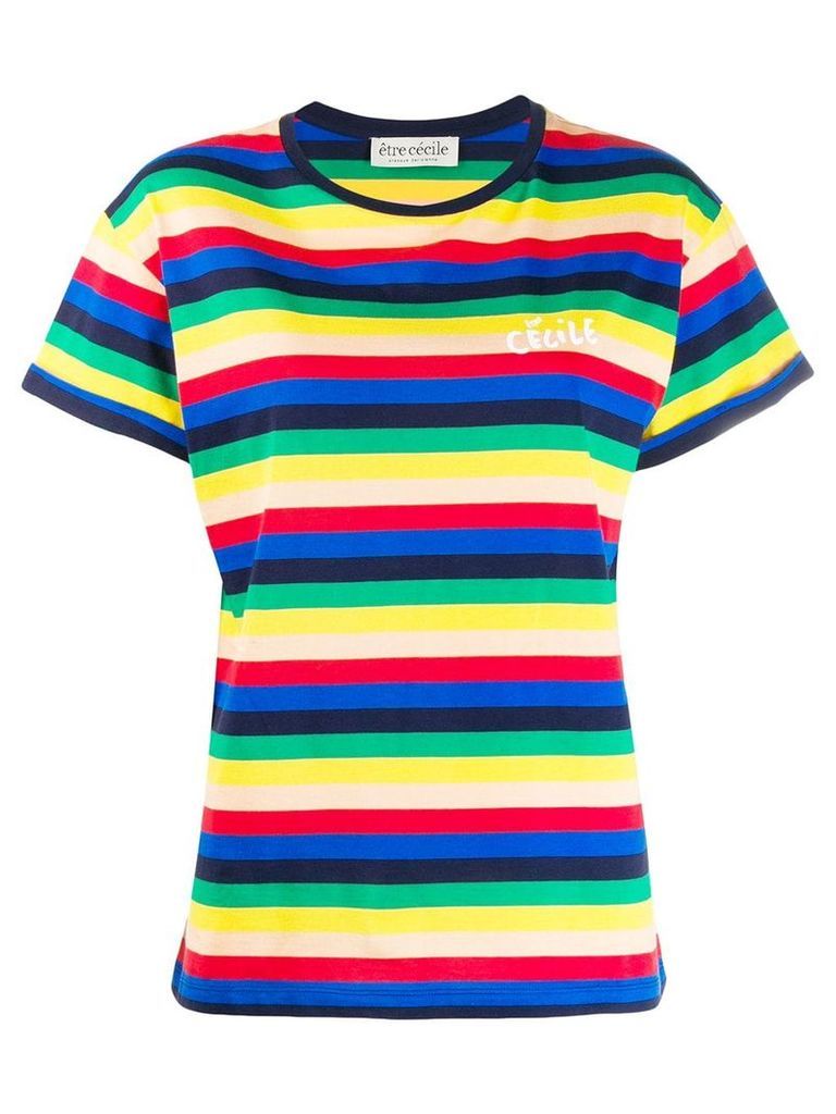 Être Cécile Rainbow stripe T-shirt - Blue