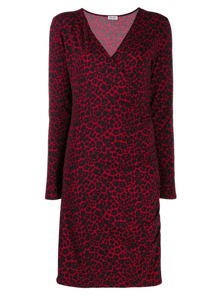 LIU JO leopard print midi dress - Red