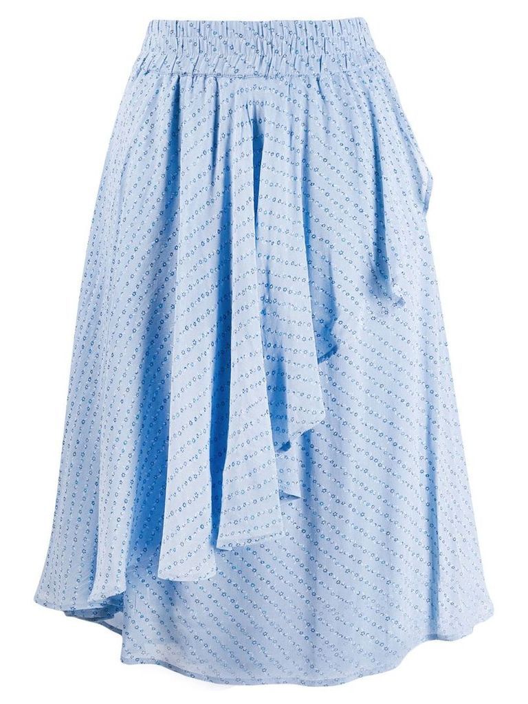 GANNI asymmetric ruffled skirt - Blue