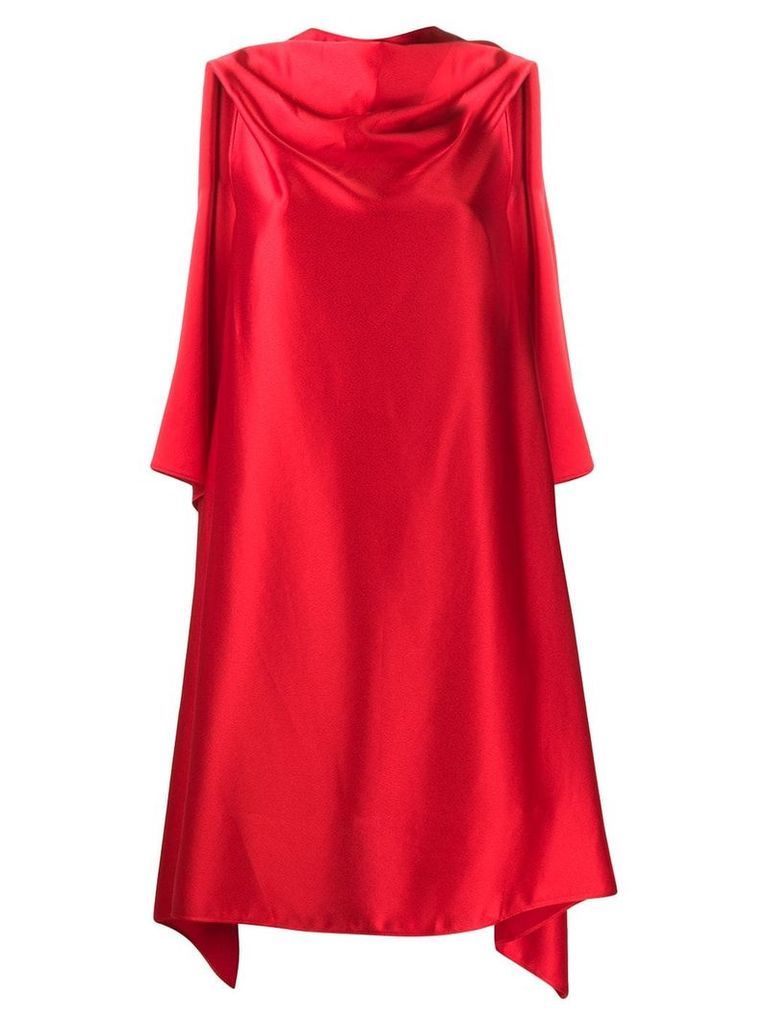 Neil Barrett asymmetric draped dress - Red