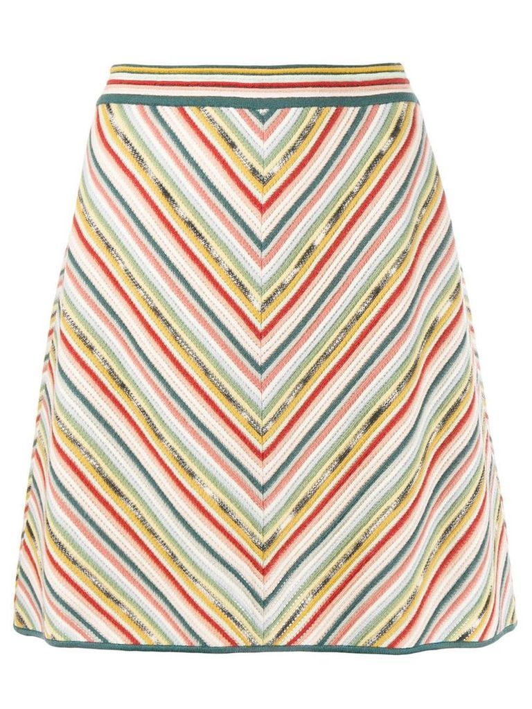 Missoni stripe A-line skirt - Green