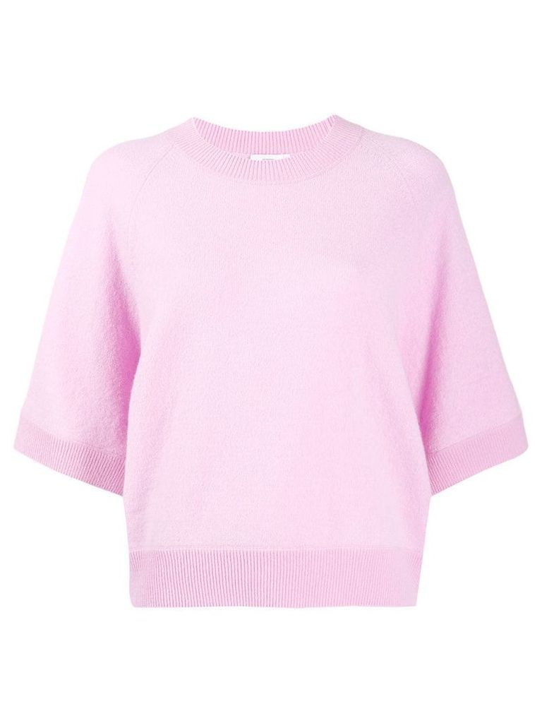 Closed 3/4 sleeve knitted top - PINK