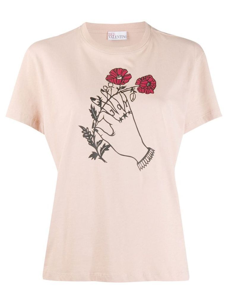 RedValentino x Poppy's Papercut's graphic print T-shirt - NEUTRALS