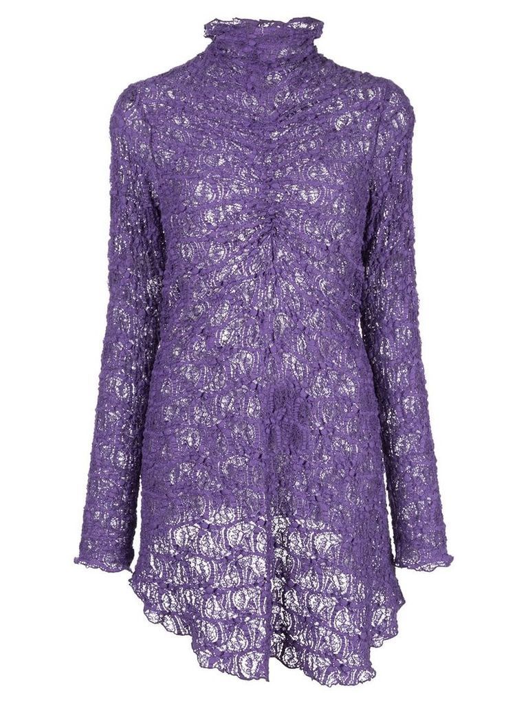 Sies Marjan embroidered ruched top - PURPLE