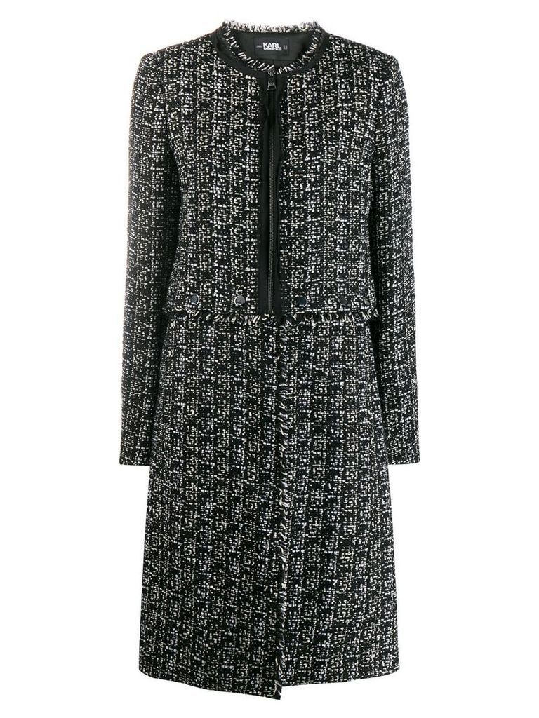 Karl Lagerfeld detachable bottom boucle coat - Black