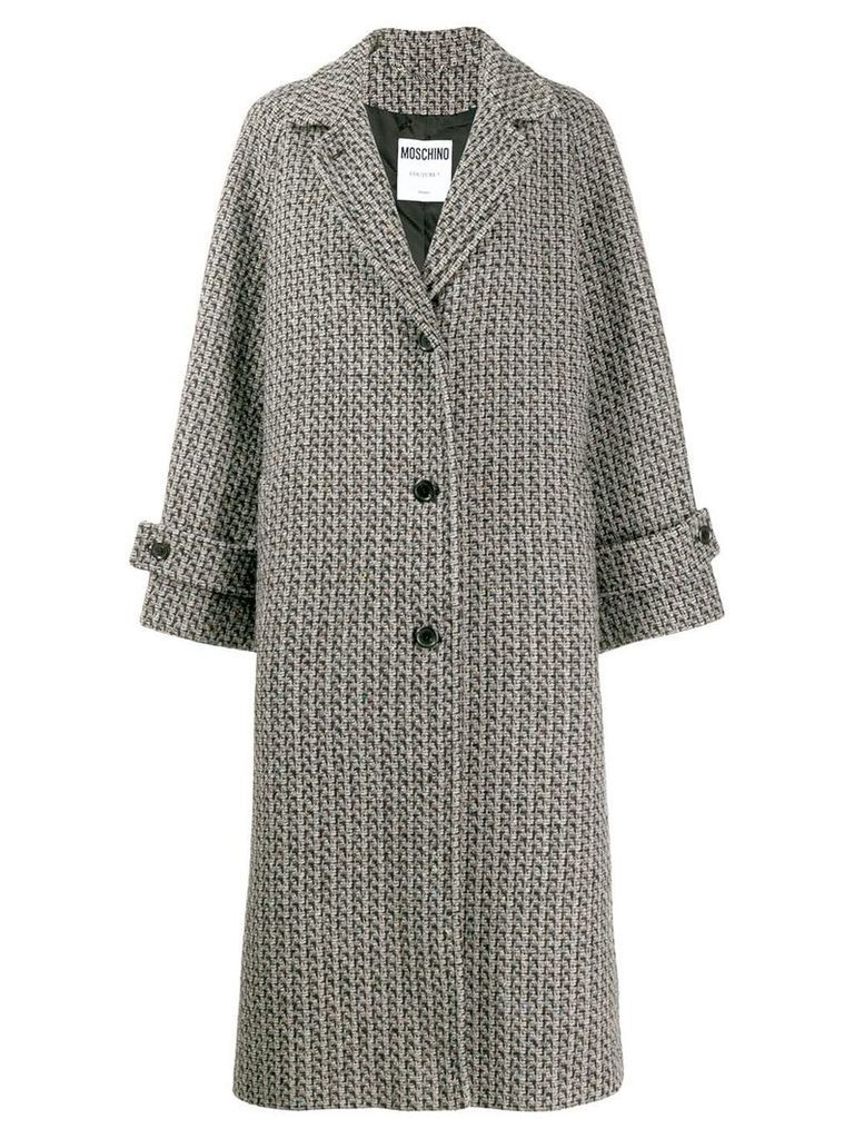 Moschino tweed single-breasted coat - Grey