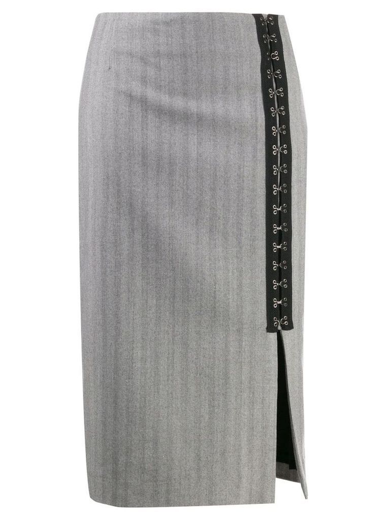Karl Lagerfeld hook & eye tape skirt - Grey