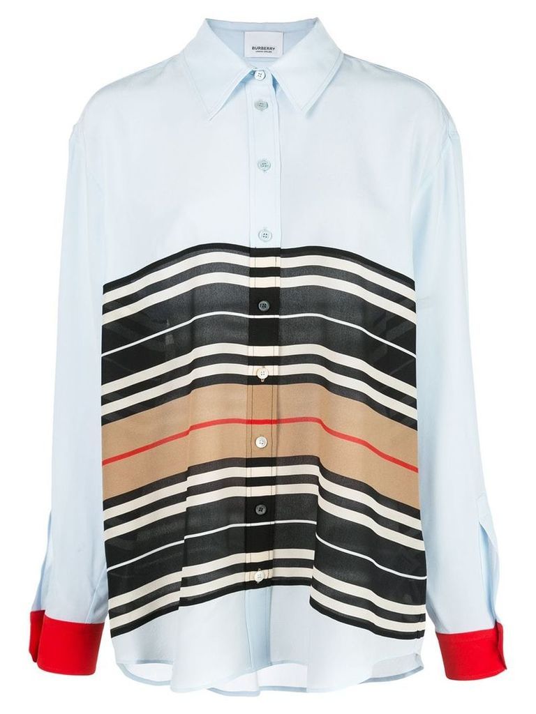 Burberry Icon Stripe oversized shirt - Blue