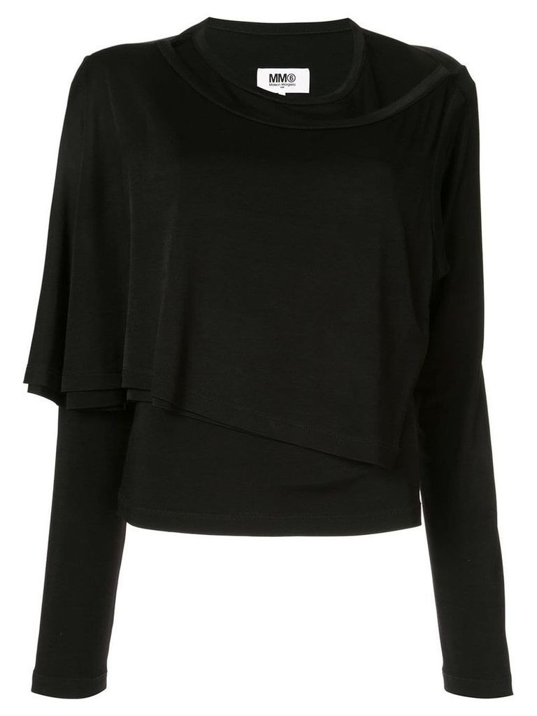 Mm6 Maison Margiela layered jersey top - Black