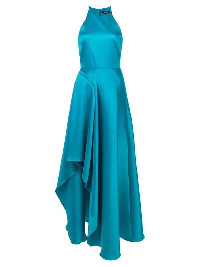 Badgley Mischka delicate ruffle gown - Blue