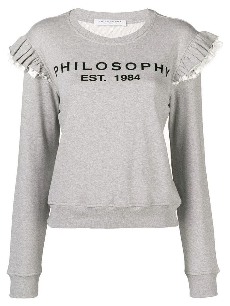 Philosophy Di Lorenzo Serafini ruffle shoulder logo sweatshirt - Grey