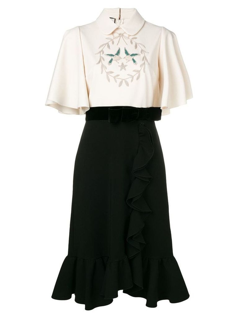 Gucci embroidered birds dress - Black