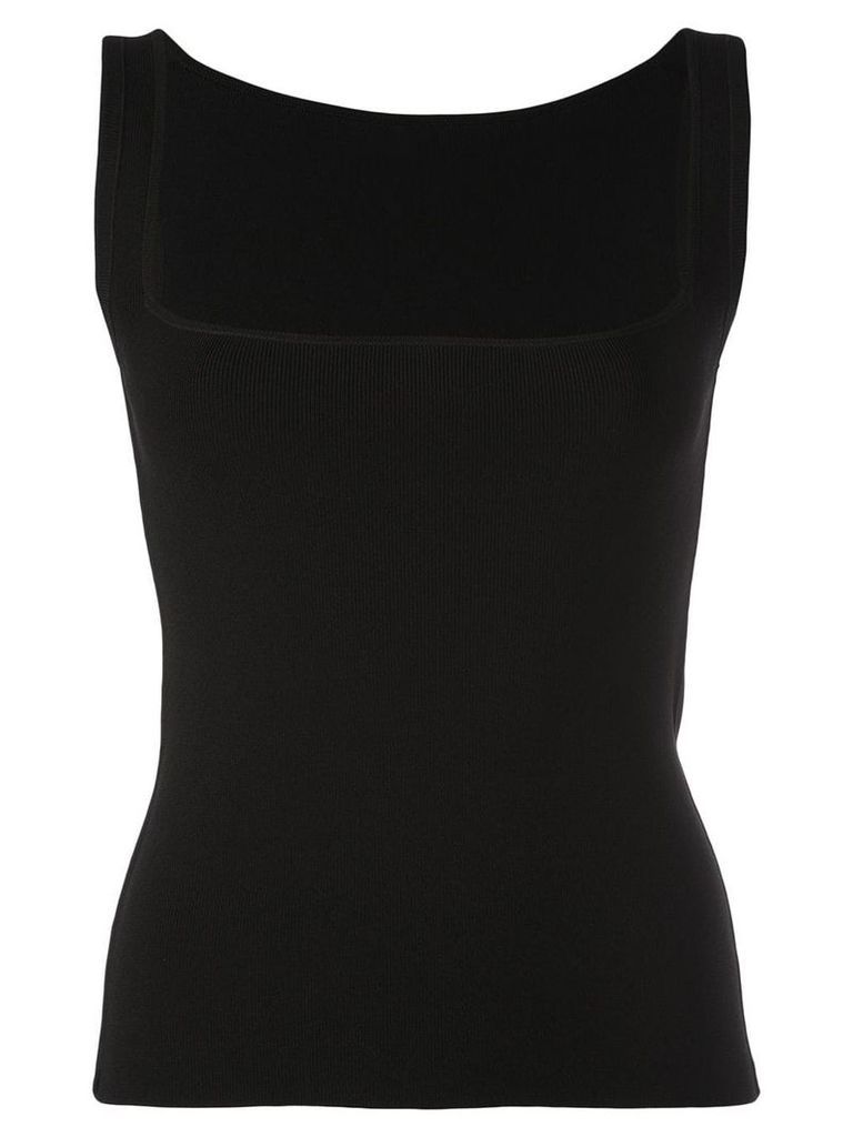 Cushnie square neck fitted top - Black