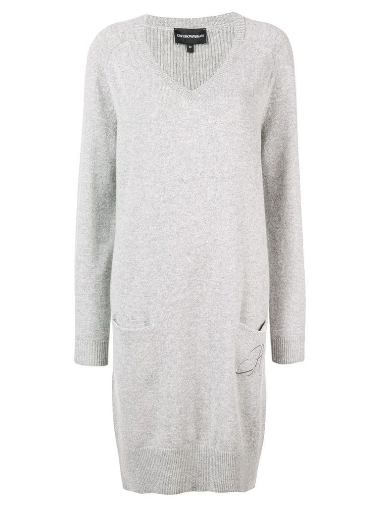 Emporio Armani long knitted dress - Grey