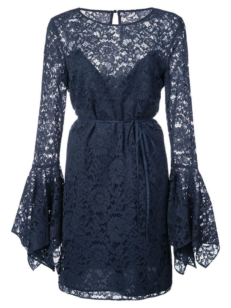 Zac Zac Posen lace pattern flared design dress - Blue