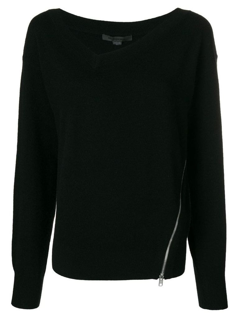 Alexander Wang asymmetric size-zip sweater - Black