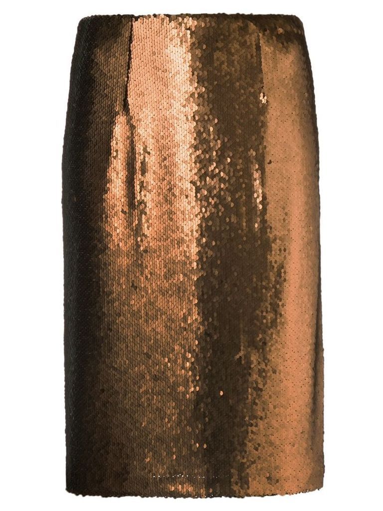 Paule Ka sequin pencil skirt - Brown