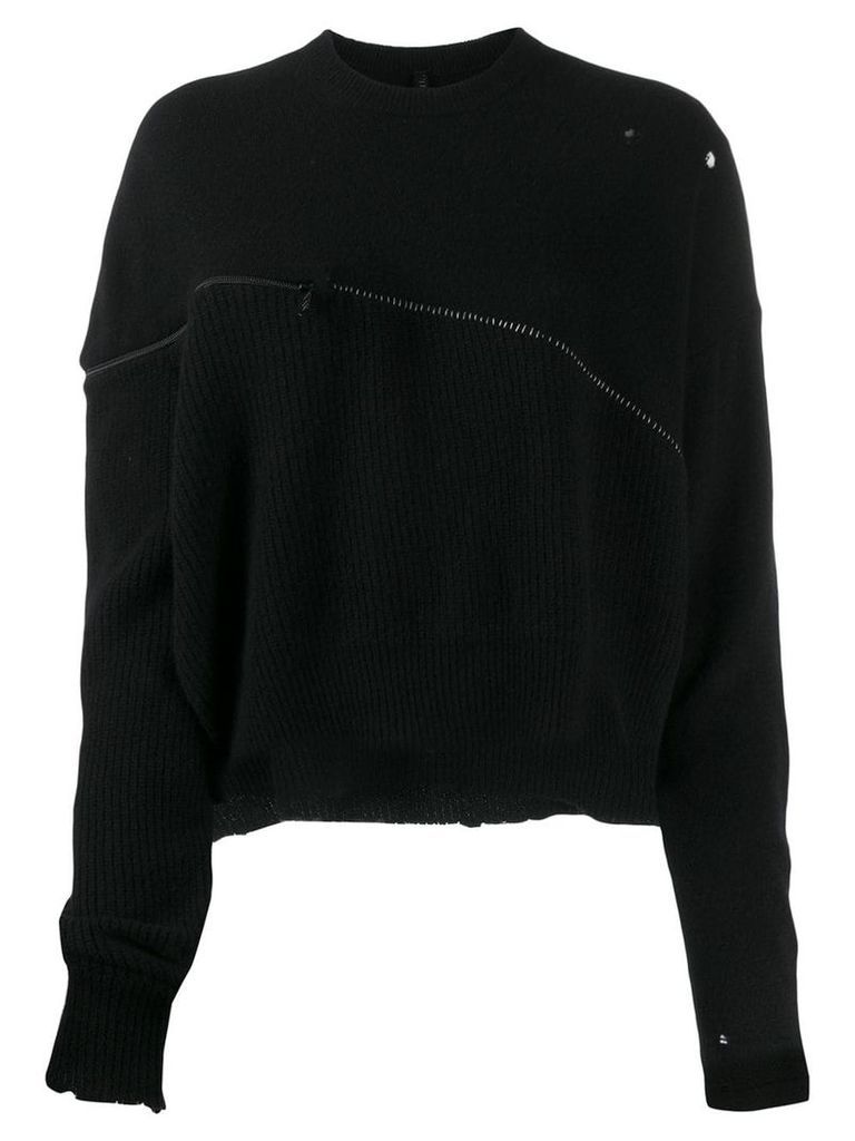 Unravel Project oversized zipped jumper - Black