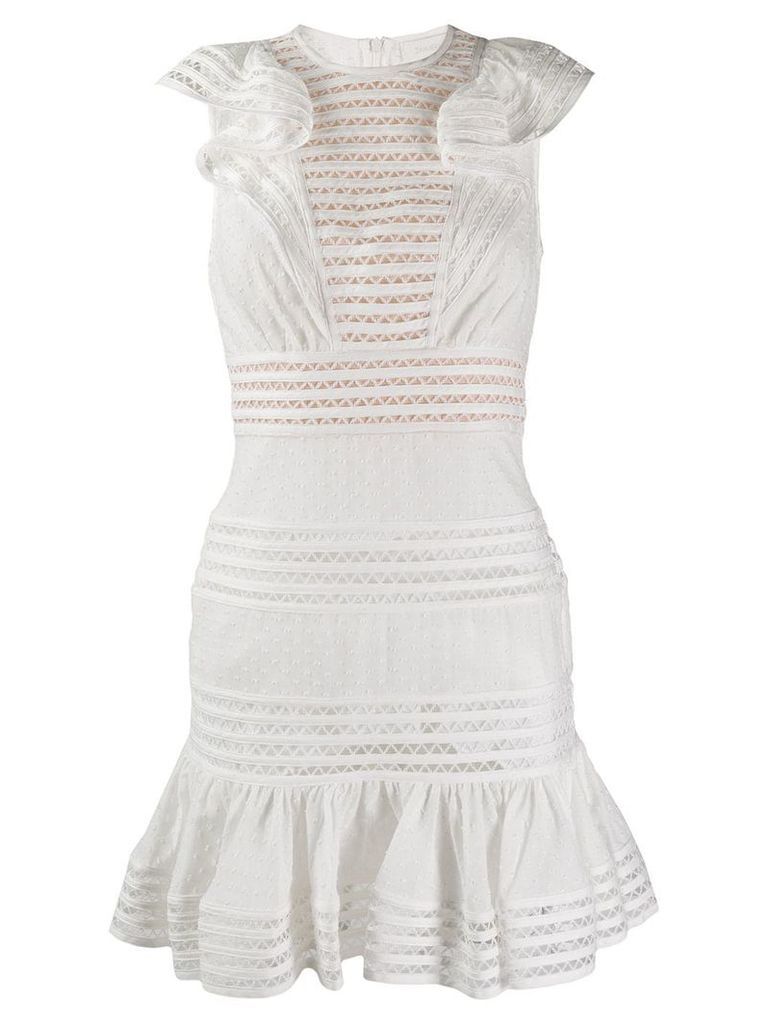 Zimmermann embroidered fitted dress - White