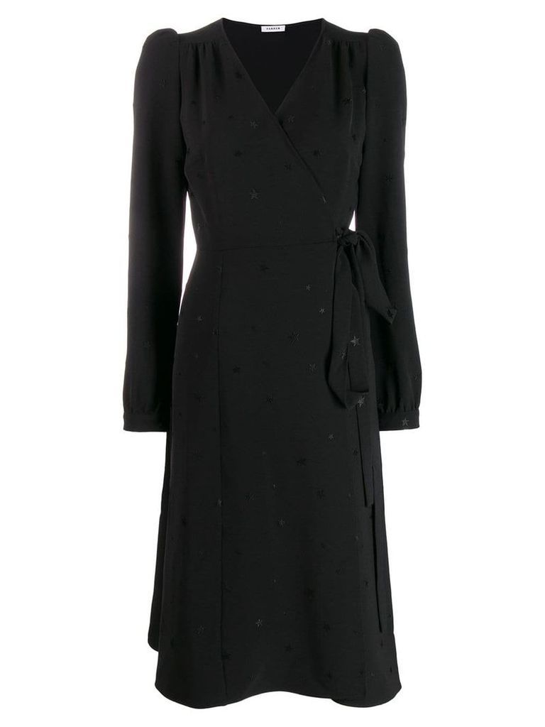 P.A.R.O.S.H. embroidered star wrap dress - Black