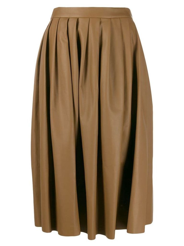 Agnona pleated midi skirt - Brown