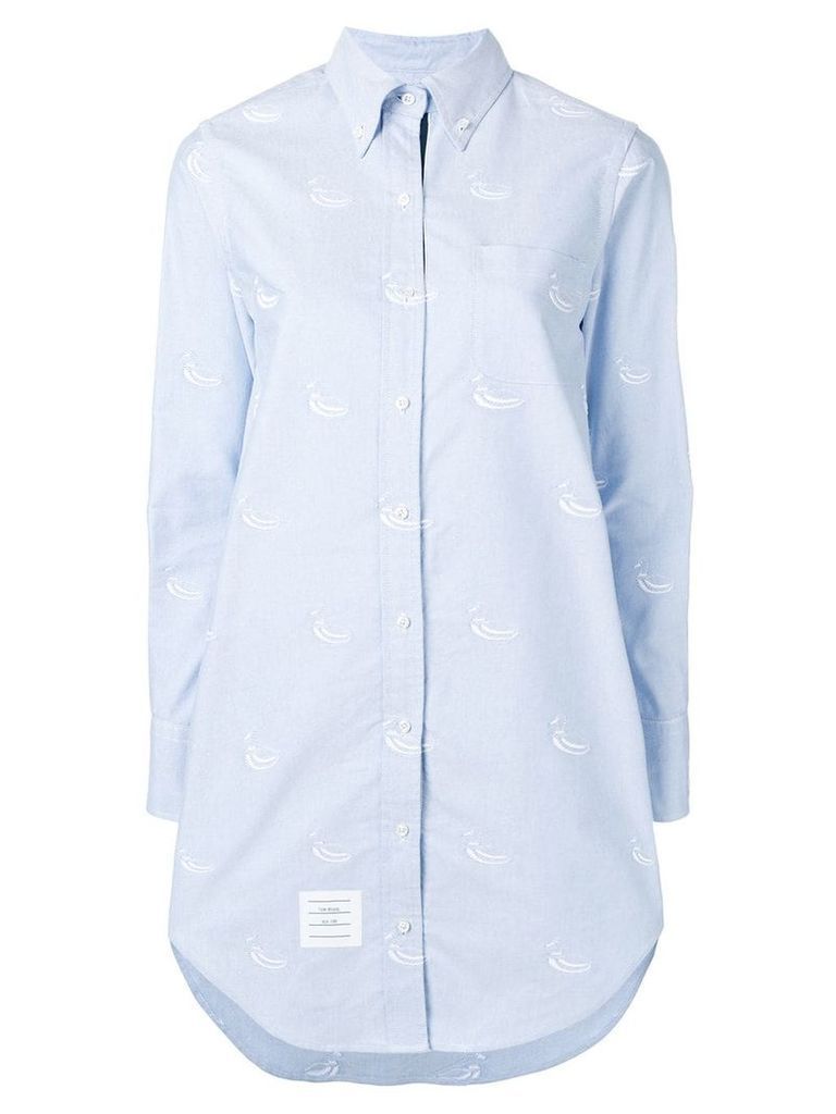 Thom Browne Embroidered Light Blue Shirtdress